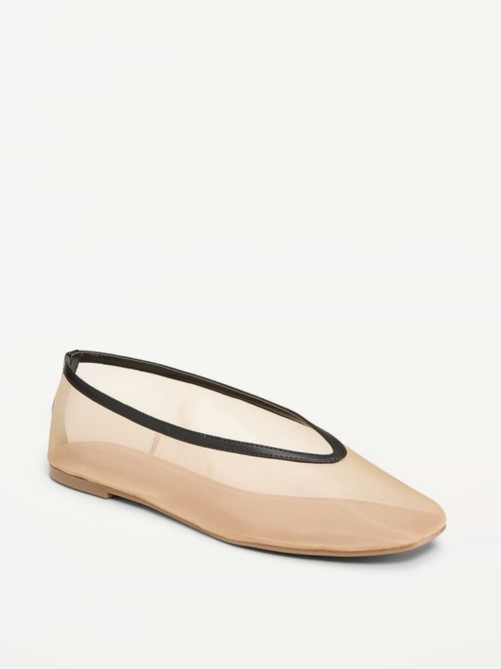 Old Navy Nude Mesh Ballet Flat with Black Trim